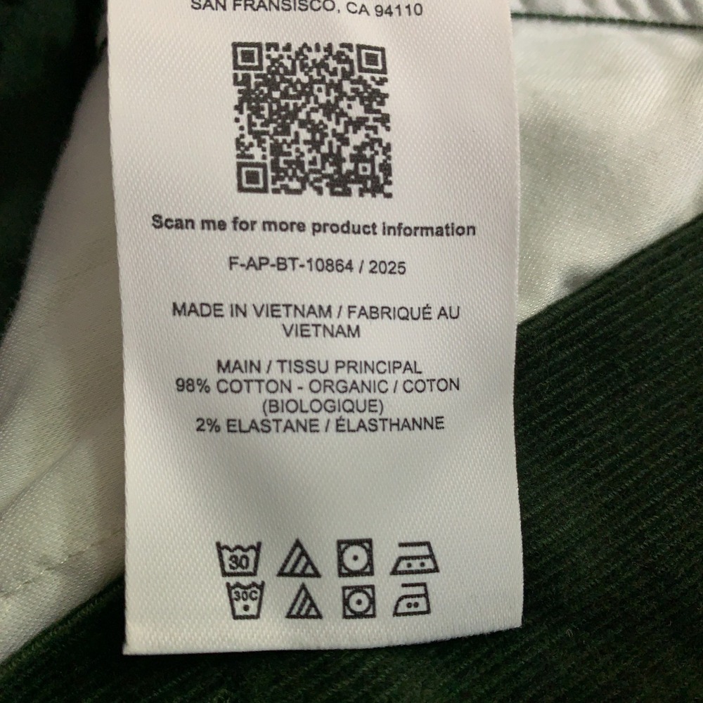 Everlane Womens 00 Dark Forest The Utility Barrel Corduroy Ankle Pants NWT - Picture 5 of 14